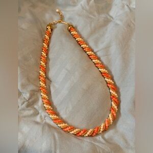Vintage Orange and Gold Twisted choker Necklace